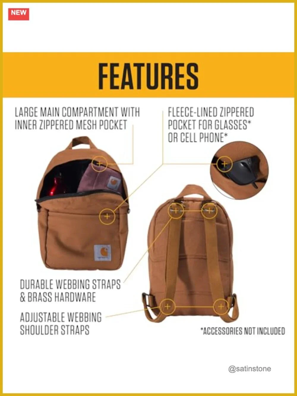 Durable Water-Resistant Mini Backpack with Adjustable Straps